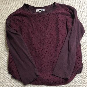 Flowered Maroon Top